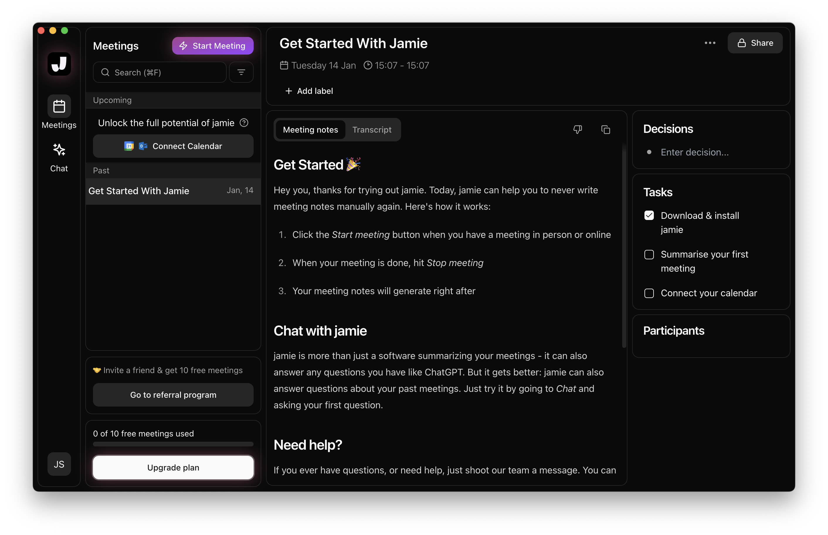 Jamie AI interface screenshot