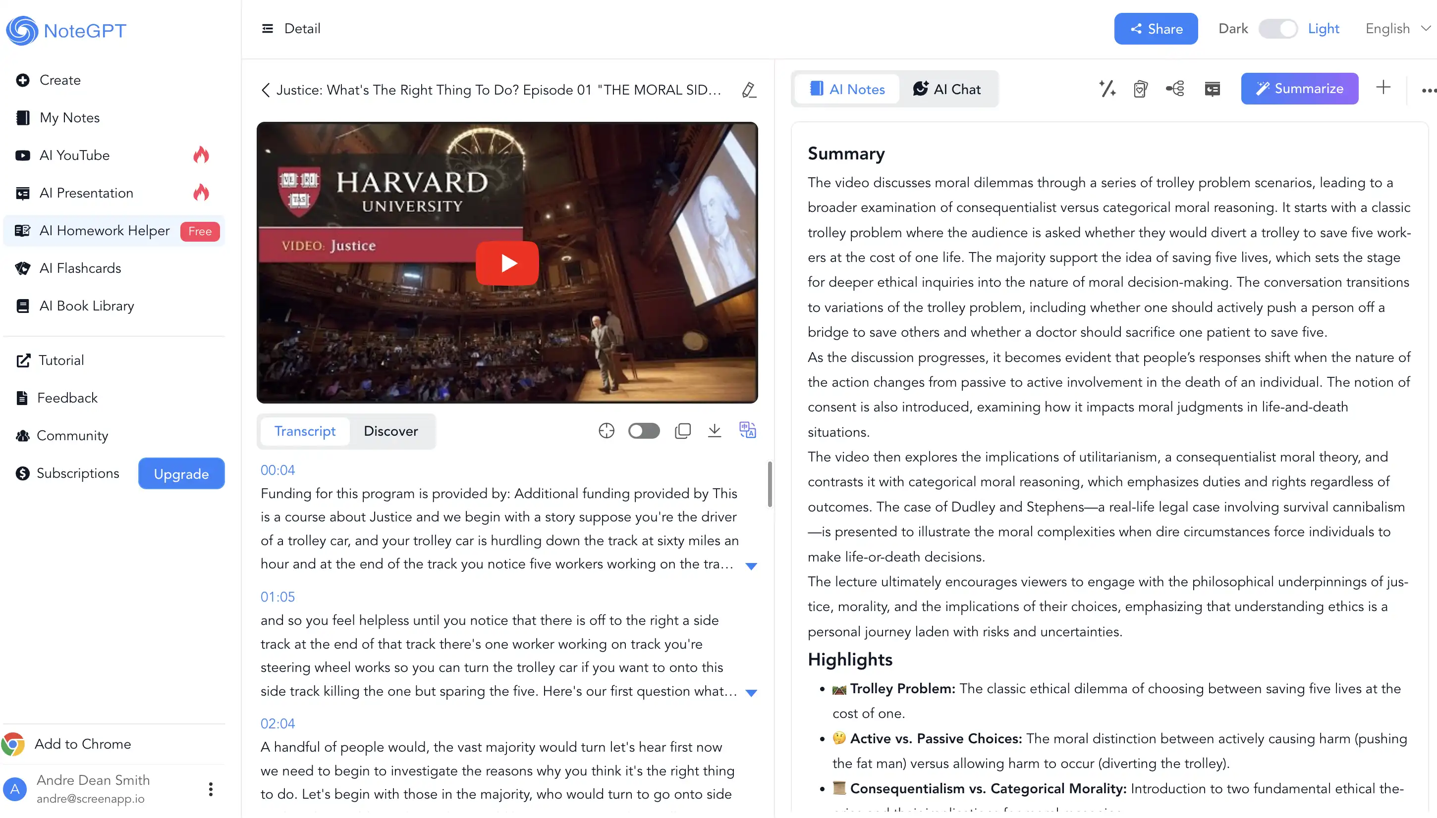 Notegpt interface screenshot