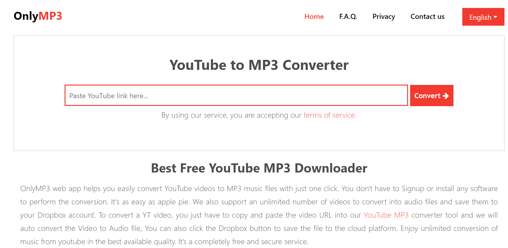 OnlyMP3 for YouTube to MP3 Converters