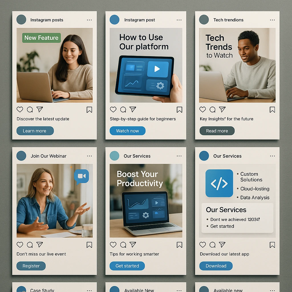 AI Instagram post generator mobile interface demonstration