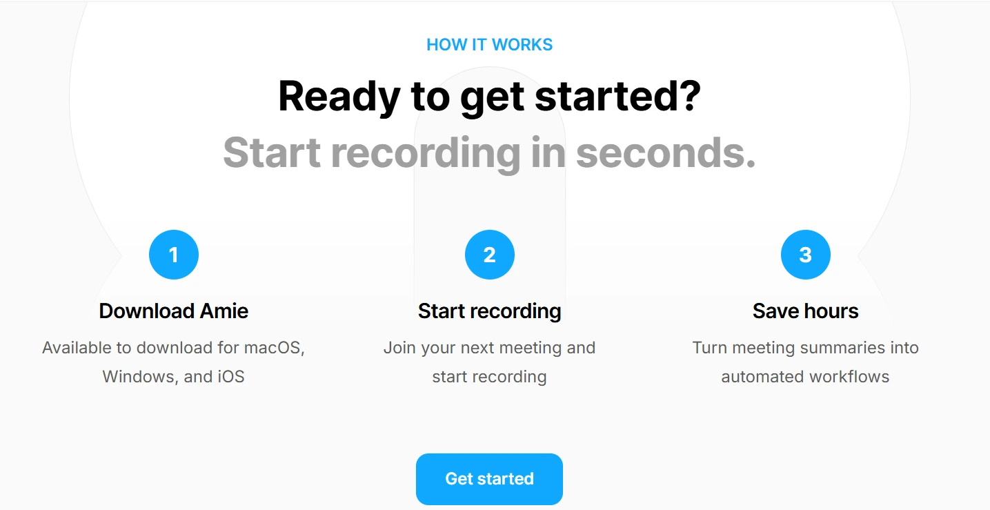 Amie AI Call Recorder Interface