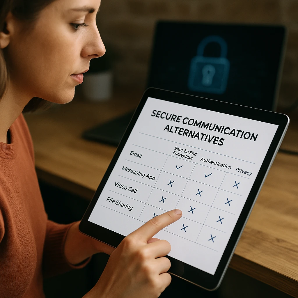Secure communication alternatives comparison chart