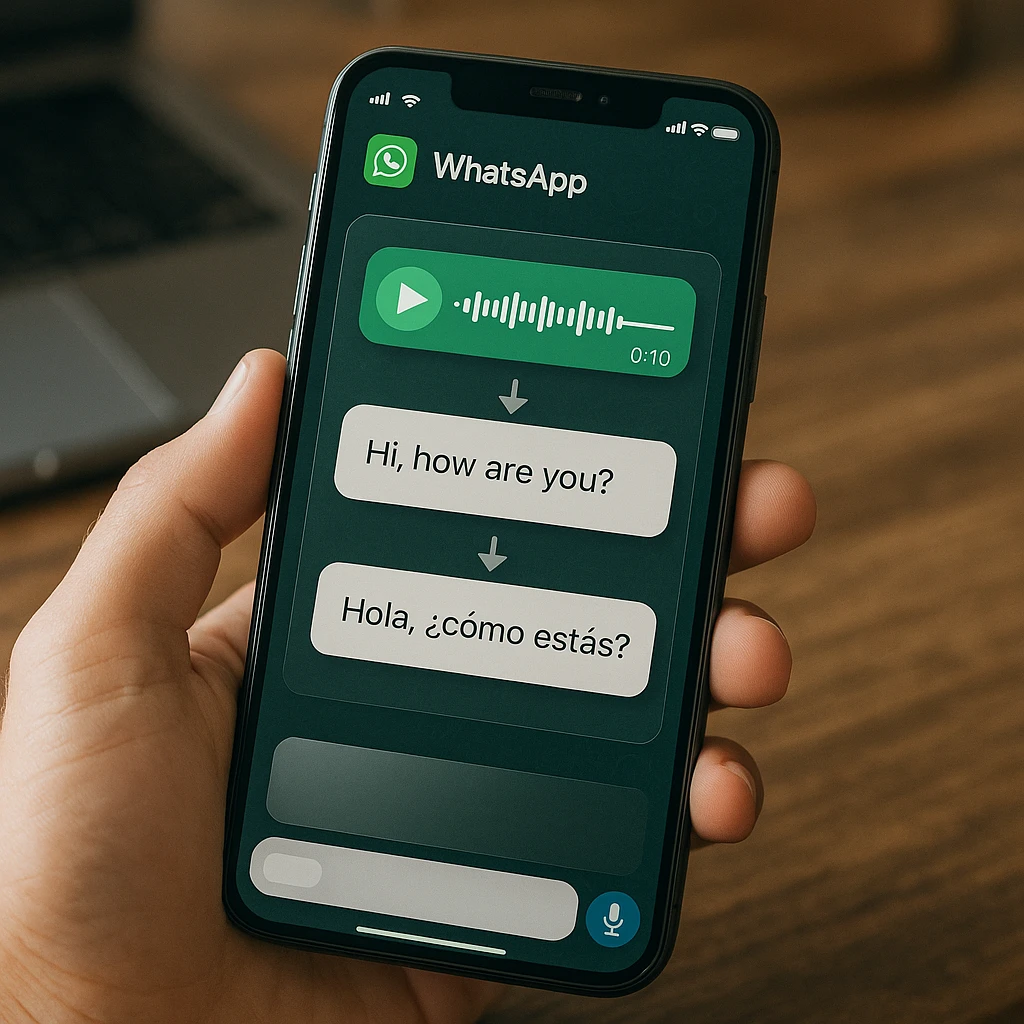 Comparison of WhatsApp transcription apps showing accuracy rates and features